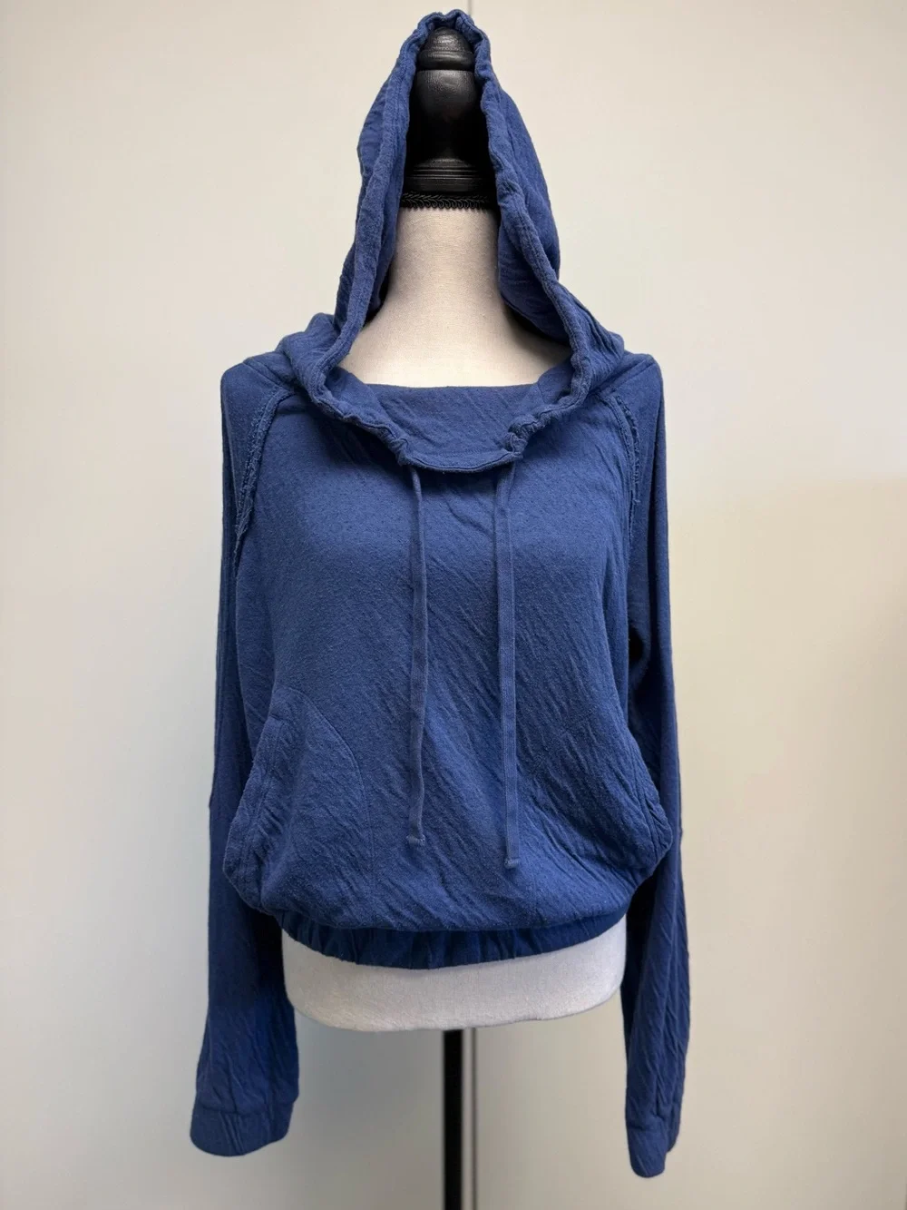 Free People Indigo Hooded Long-Sleeve Pullover Size S